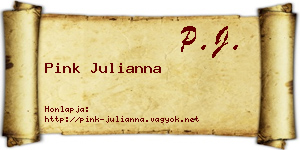 Pink Julianna névjegykártya